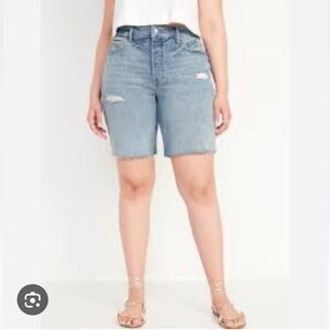 🎃 ➕ Old Navy High Waist Button Fly OG Distressed Cutoff Jean Shorts Sz 16